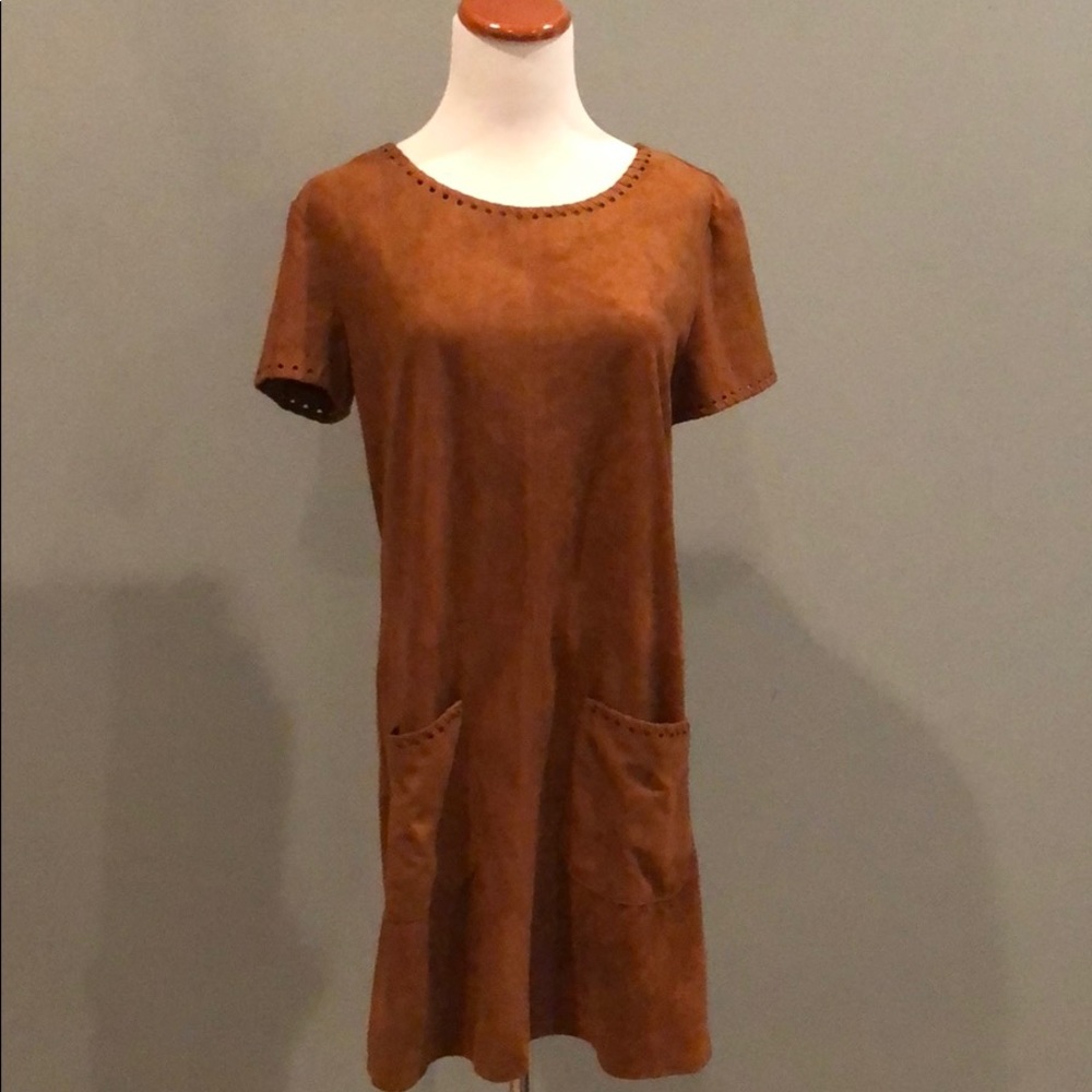 Brown feaux suede dress